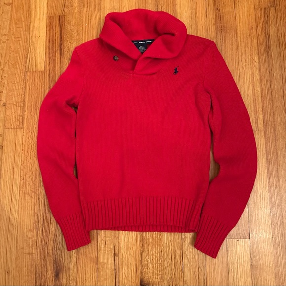 RALPH LAUREN SPORT Womens Red V Neck M Long Sleeve Casual Sweater 
**** - Picture 4 of 13